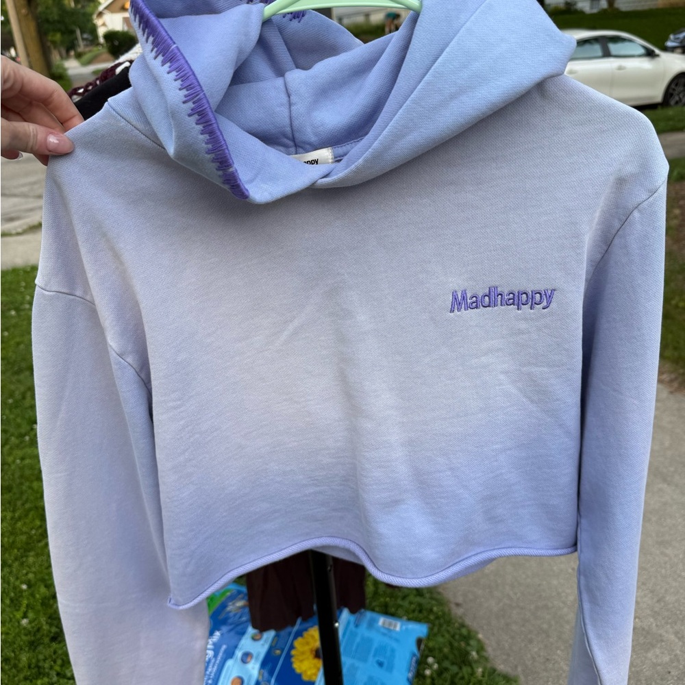 NWOT Madhappy Lavender Cropped Hoodie - Picture 2 of 6